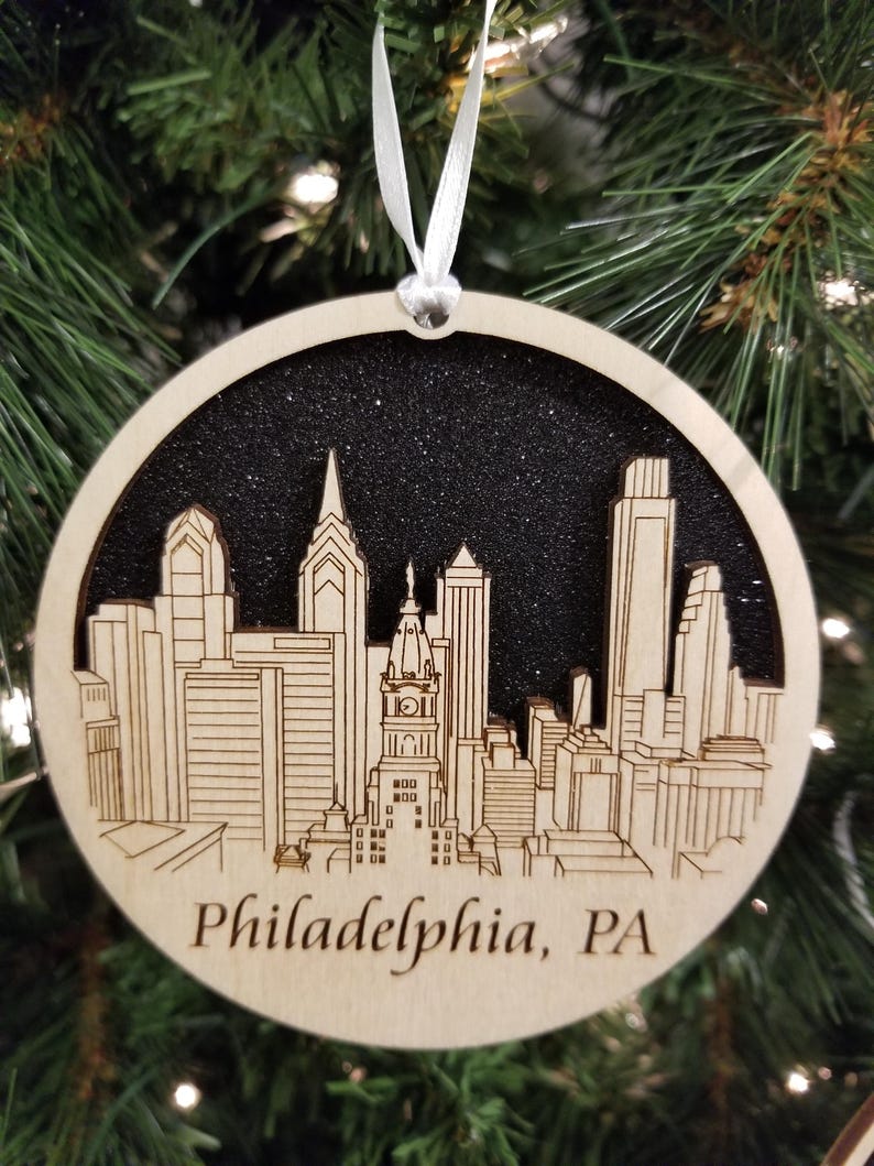 Philadelphia Skyline Christmas Ornament *** Philadelphia Ornament *** Philadelphia,Philadelphia Skyline, Philadelphia PA, Brotherly Love image 5