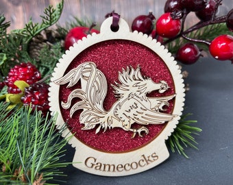 University of South Carolina Ornament, Carolina Gamecocks, Gamecocks, Carolina Holiday Gift, USC Holiday Gift, Gamecock Christmas