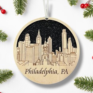 Philadelphia Skyline Christmas Ornament *** Philadelphia Ornament *** Philadelphia,Philadelphia Skyline, Philadelphia PA, Brotherly Love image 3
