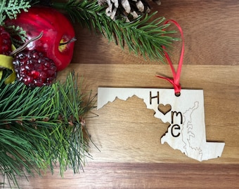 Maryland is my home, Maryland Ornament, Maryland State Ornament, Maryland Christmas ornament, I loveMaryland, Maryland is where my heart is