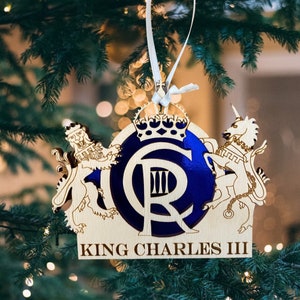 King Charles III, King Charles Ornament, God Save The King, Royal Emblem, King Charles Mementos, King Charles Gift, Royal Gift, UK Gift