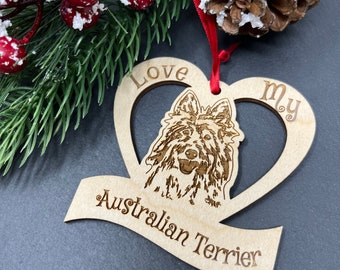 Australian Terrier Dog, Australian Terrier Ornament, Australian Terrier Breed, Australian Terrier Gifts , I Love My Australian Terrier