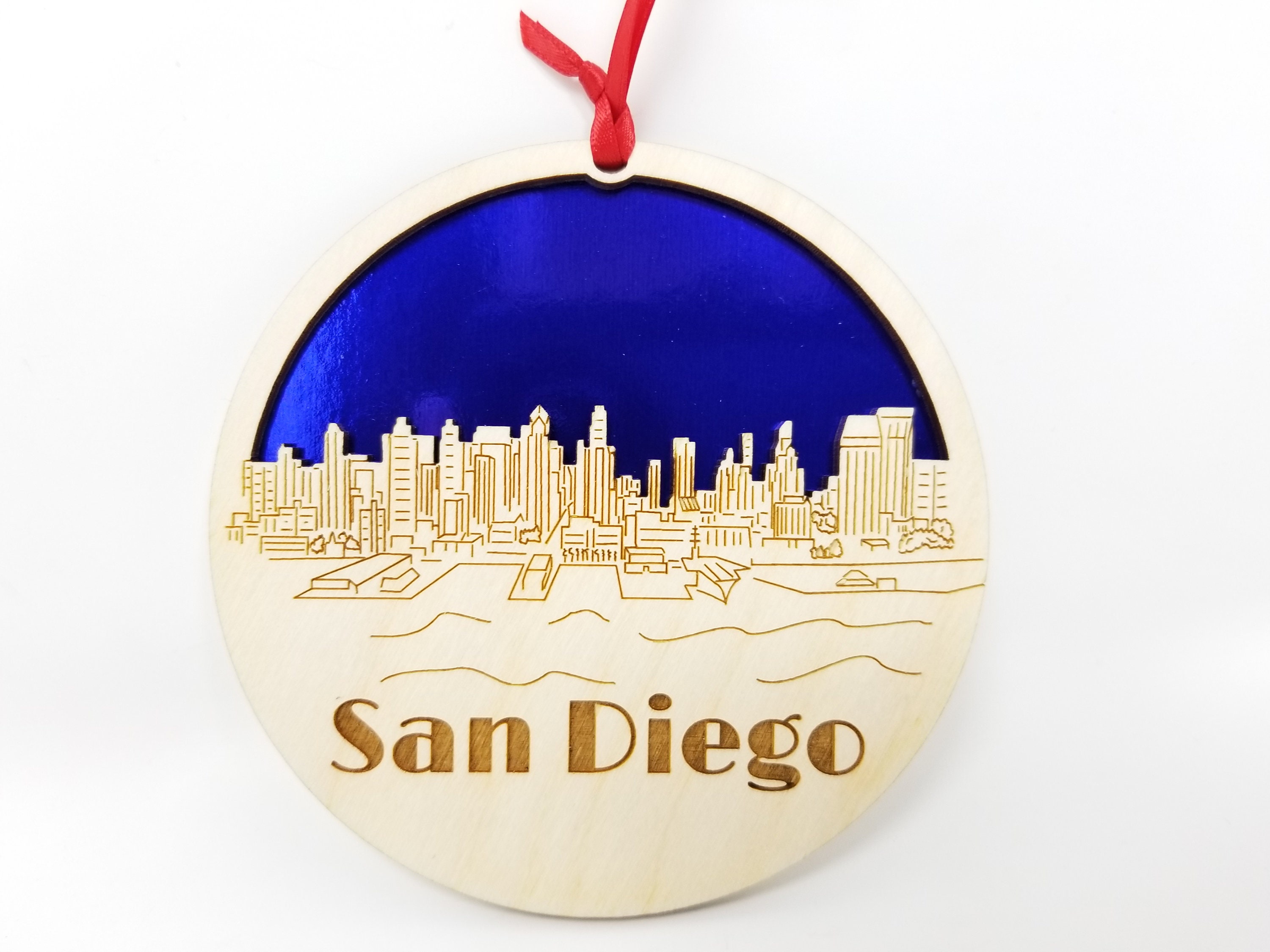 San Diego Skyline Ornament San Diego Ornament San Diego Etsy