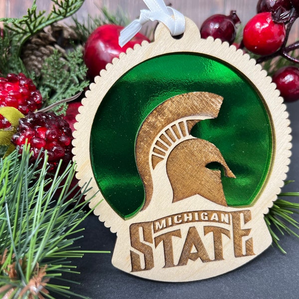 Michigan State, Michigan State ornaments, Michigan State Christmas, Michigan State Christmas ornaments, Michigan State football, Spartans