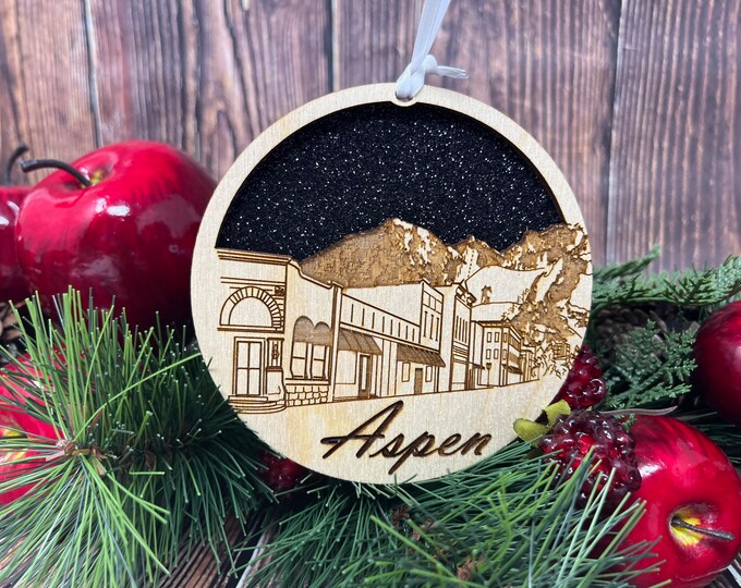 Hand Painted Glass Christmas Ornament. Aspen Ornament. Blue Jay