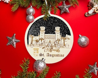 St. Augustine, Saint Augustine Ornament, St. Augustine FL Gift, Saint Augustine Christmas Ornament, Saint Augustine Vacation, Ornament