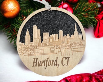 Hartford Skyline Ornament **Hartford Ornament **Hartford Skyline** Hartford CT** Hartford Connecticut** Connecticut Ornament**Hartford Decor