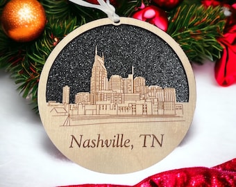 Nashville Skyline Christmas Ornament, Nashville Tennessee Ornament, Nashville Ornament, Nashville Skyline, Tennessee Ornament, Nashville TN