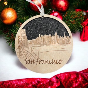 San Francisco Skyline Ornament **San Francisco Ornament **San Francisco Skyline** San Francisco CA** San Francisco Décor**San Francisco Gift
