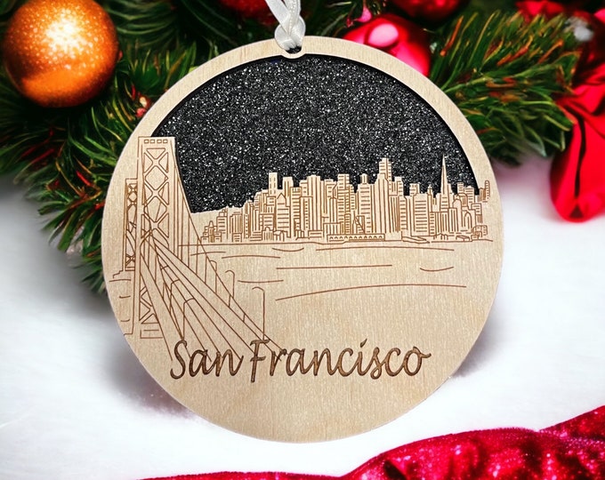 San Francisco Skyline Ornament **San Francisco Ornament **San Francisco Skyline** San Francisco CA** San Francisco Décor**San Francisco Gift