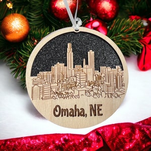 Omaha Skyline Ornament Omaha Ornament Omaha Skyline Omaha NE Omaha NebraskaNebraska Ornament Omaha Décor Omaha Gift image 1