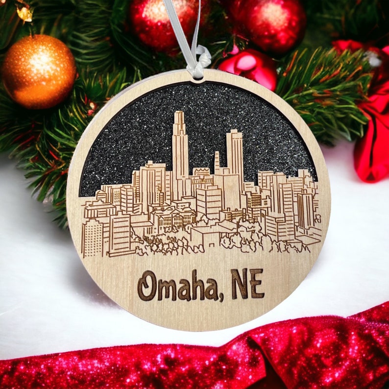 Omaha Skyline Ornement Omaha Ornement Omaha Skyline Omaha NE Omaha NebraskaOrnement Nebraska Omaha Décor Omaha Cadeau image 1