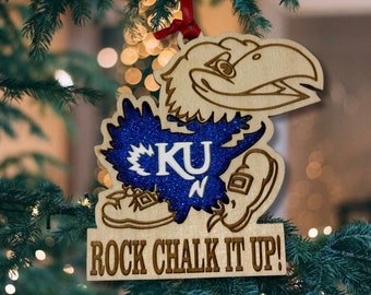 Rock Chalk Jayhawk*Rock Chalk*Kansas Jayhawks Ornament*Kansas Basketball*Kansas National Champions*Kansas 2022 Champions*Kansas 2022