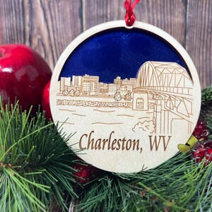 Charleston WVCharleston Skyline Ornament Charleston Ornament Charleston Skyline West Virginia Ornament Charleston Décor Blue