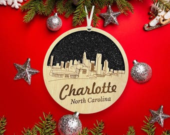 Charlotte Skyline Ornament ** Charlotte Ornament ** Charlotte NC** Charlotte North Carolina** North Carolina Ornament
