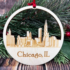 Chicago Skyline Christmas Ornament ***  Chicago Ornament *** Chicago *** Chicago Skyline *** Chicago Illinois *** The windy city