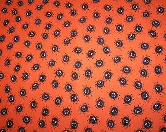Halloween Prints-Orange With Black Spiders Splash
