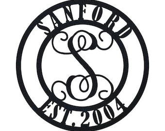 Digital Download, Family Established, Custom Monogram
