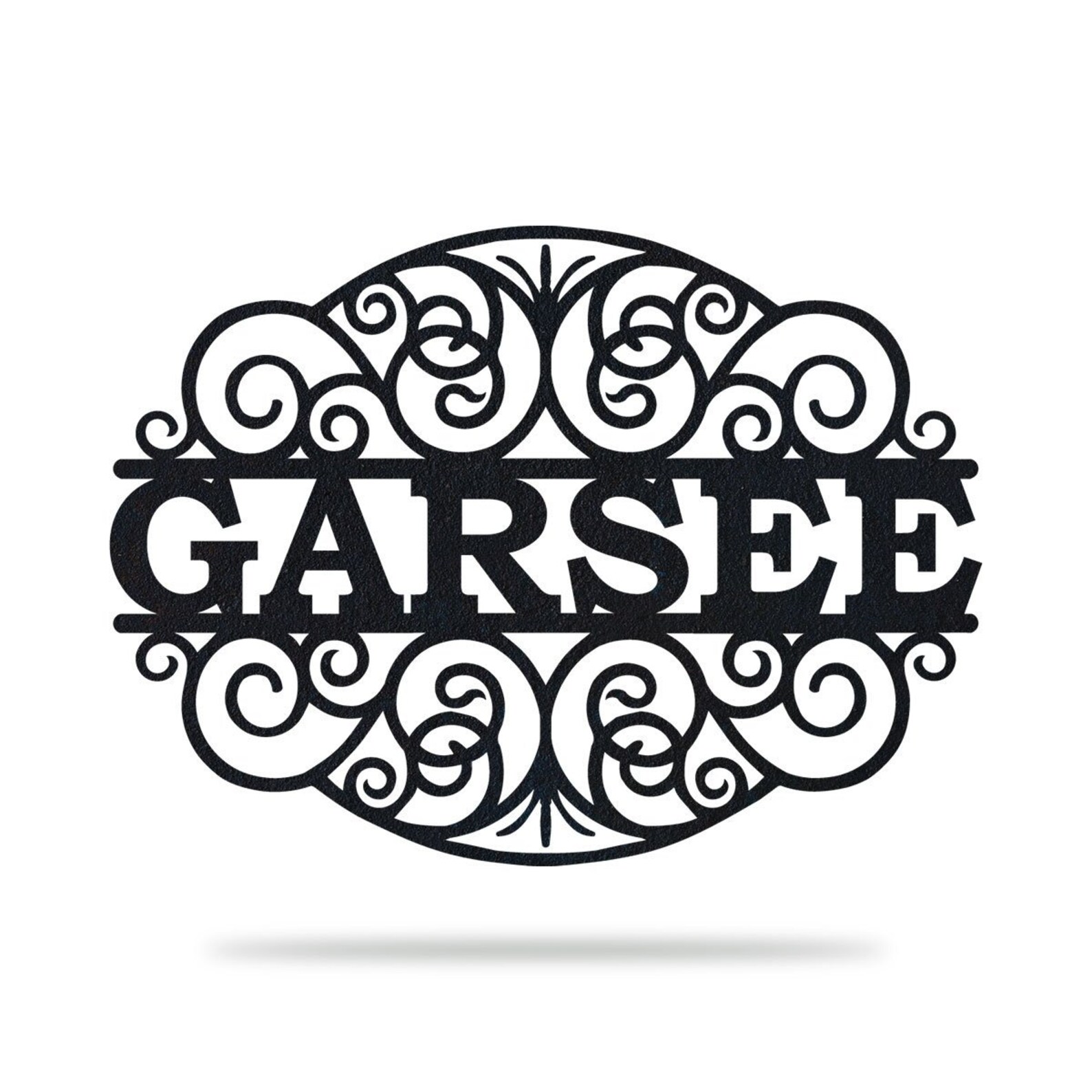 Swirl Monogram Personalised Sign Family Name Wall Sign Etsy