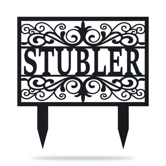 Family Name Yard Sign Metal Monogram Etsy