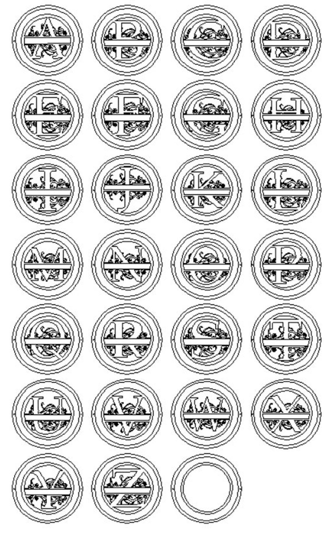 Download A-Z Split Letter Round Family Established Monogram dxf svg ...