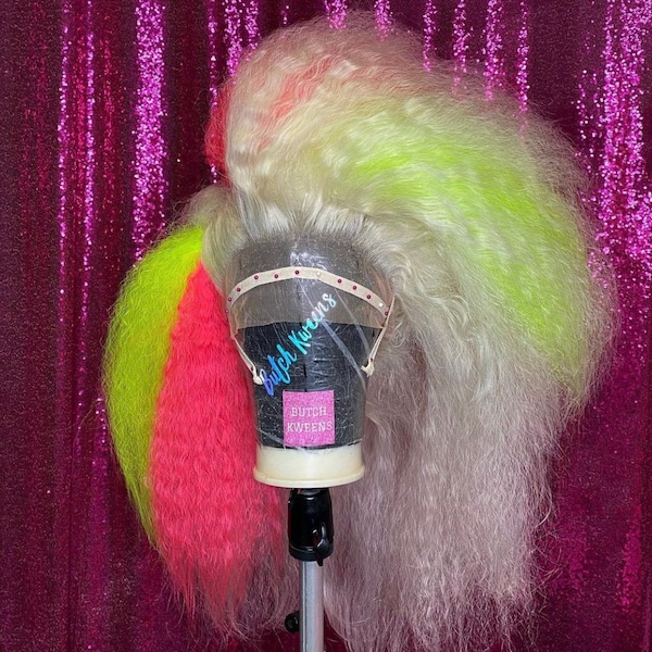 80’s Style Neon Highlight Drag Wig
