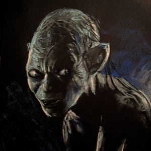 Impression - peinture originale - Gollum, tailles 8 » x 12 » à poster