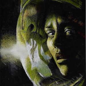 Print - pastel drawing - Alien Isolation - sizes 8&quot; x 12&quot; to poster