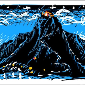 Print - iPhone sketch Monkey Island - size 8&quot; x 12&quot;