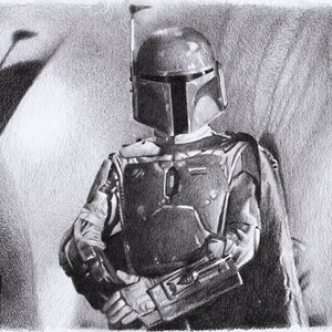 Canvas Print - original drawing - Star Wars Boba Fett