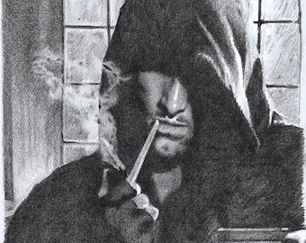 Print - pencil drawing - Aragorn, Lord of the Rings - sizes 8" x 12" to poster