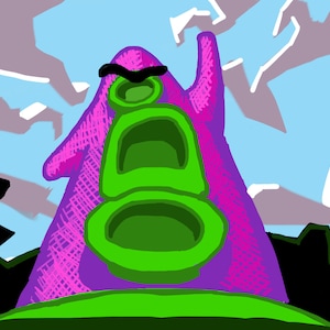 Hand Drawn postcard/greetings card - Day of the Tentacle - add a message of your choice