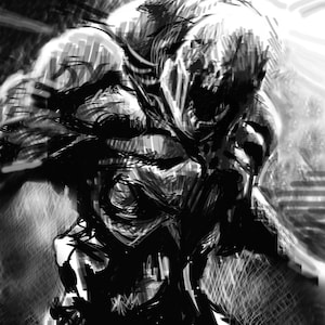 Print - original digital drawing - Doom Hell Knight - sizes 8&quot; x 12&quot; to poster