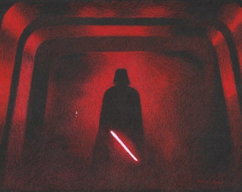 Print - crayon drawing - Darth Vader - sizes 8" x 12" to poster