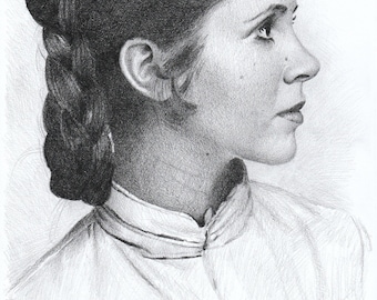 Canvas Print - original drawing - Leia