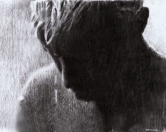 Print - charcoal drawing - Bladerunner - sizes 8" x 12" to poster