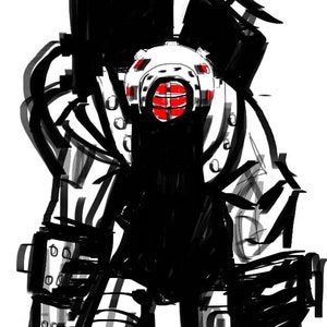 Print - Deep Sea Diver, digital drawing - sizes 8&quot; x 12&quot; to poster