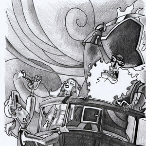 Print - pencil drawing - Monkey Island