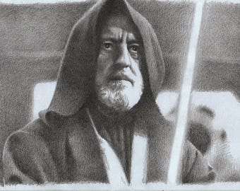 Original pencil drawing - Obi Wan Kenobi - Star Wars, size A4