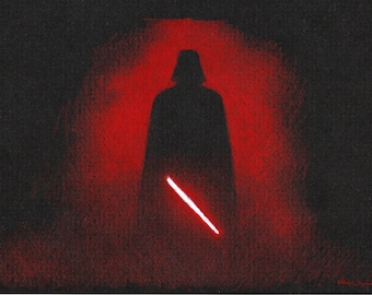 Print - crayon drawing - Darth Vader - sizes 8" x 12" to poster