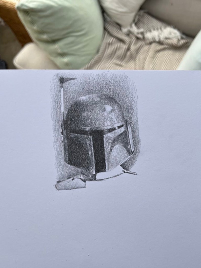 Print pencil drawing Boba Fett from ROTJ sizes 8 x 12 to poster image 3