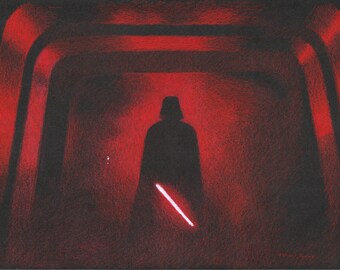 Original crayon drawing - Darth Vader