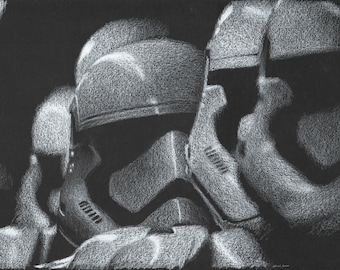 Original crayon drawing - Star Wars storm troopers