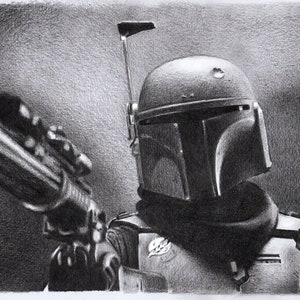 Canvas Print - original drawing - Star Wars Boba Fett