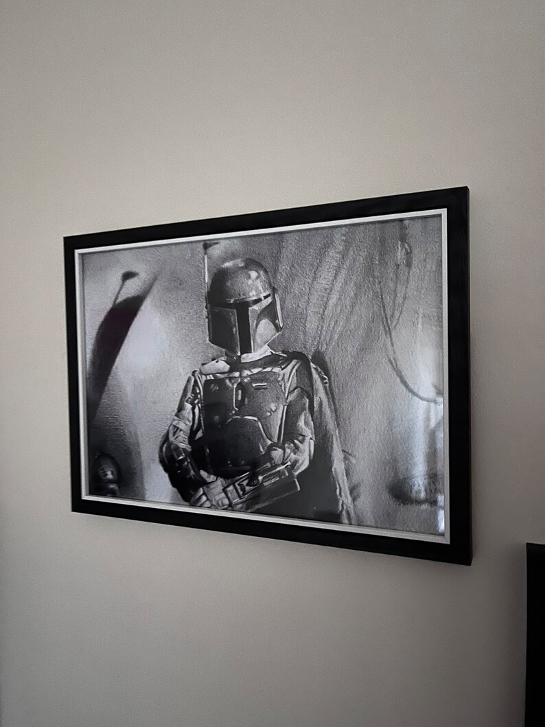 Print pencil drawing Boba Fett from ROTJ sizes 8 x 12 to poster image 2