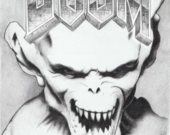 Print - original pencil drawing - Doom - sizes 8" x 12" to poster