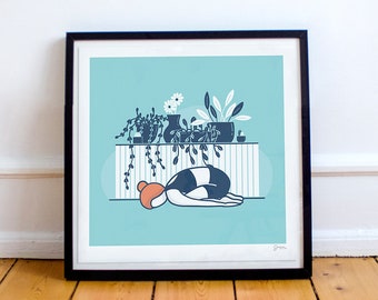 Child's Pose – 10x10 Yoga Print, Yoga Decor, Yoga and Nature, Yoga Plant Art, Yoga Wall Decor, Yoga Studio Decor, Yoga Gift, Yoga Girl Print