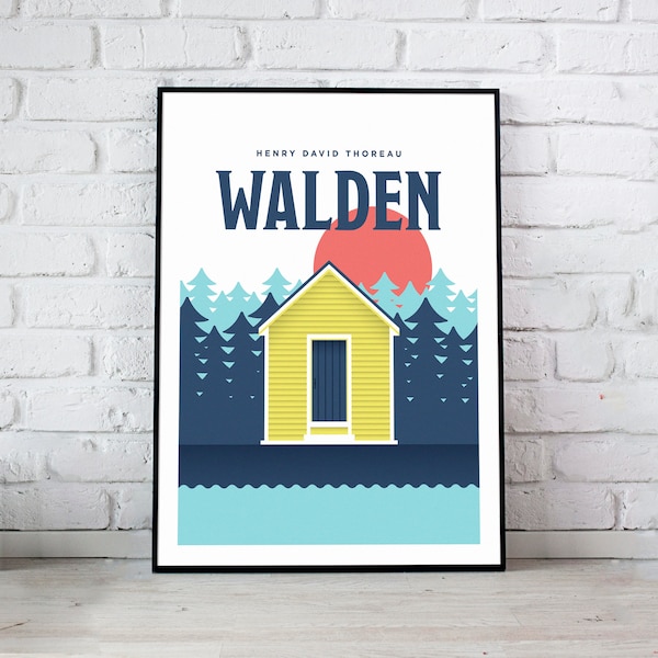 Poster Walden – 18x24 12x16 8x10 Travel Print, Walden Pond Print, Henry David Thoreau Print, Arte Letteraria, Regalo Filosofia