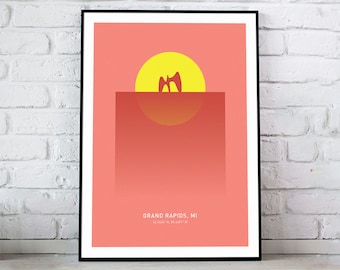 Großartiger Strom Poster Strom Poster Kunstdruck–braunes Poster von Gibon 20x20