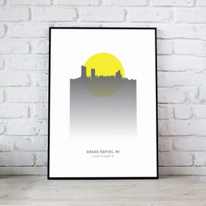 Grand Rapids Michigan Print – Skyline Poster, Michigan Gift, Grand Rapids Wall Art, Michigan Travel Poster, Minimalist Travel Poster